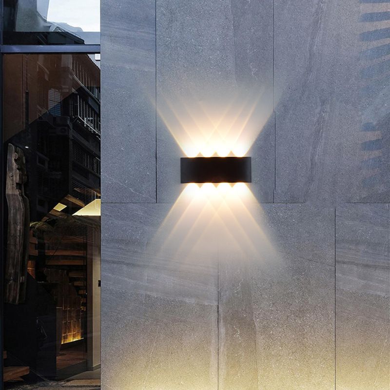 Aluminium -Wandleuchten im nordischen Stil schwarzes Mehrlichtwandlicht für draußen