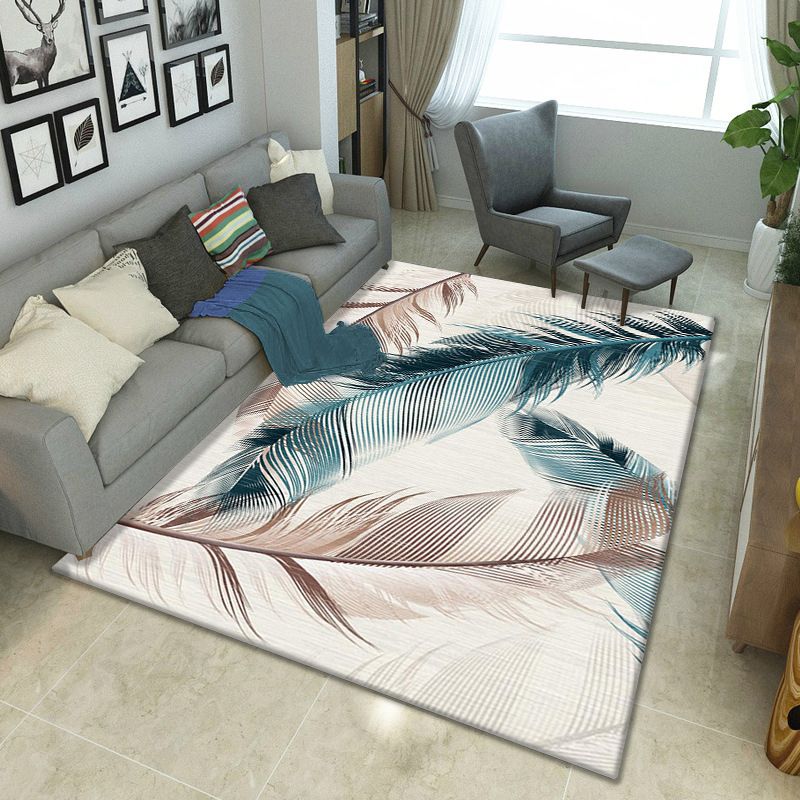 Multicolor Geometrical Color Block Rug Polyester Nordic Rug Pet Friendly Anti-Slip Washable Rug for Great Room