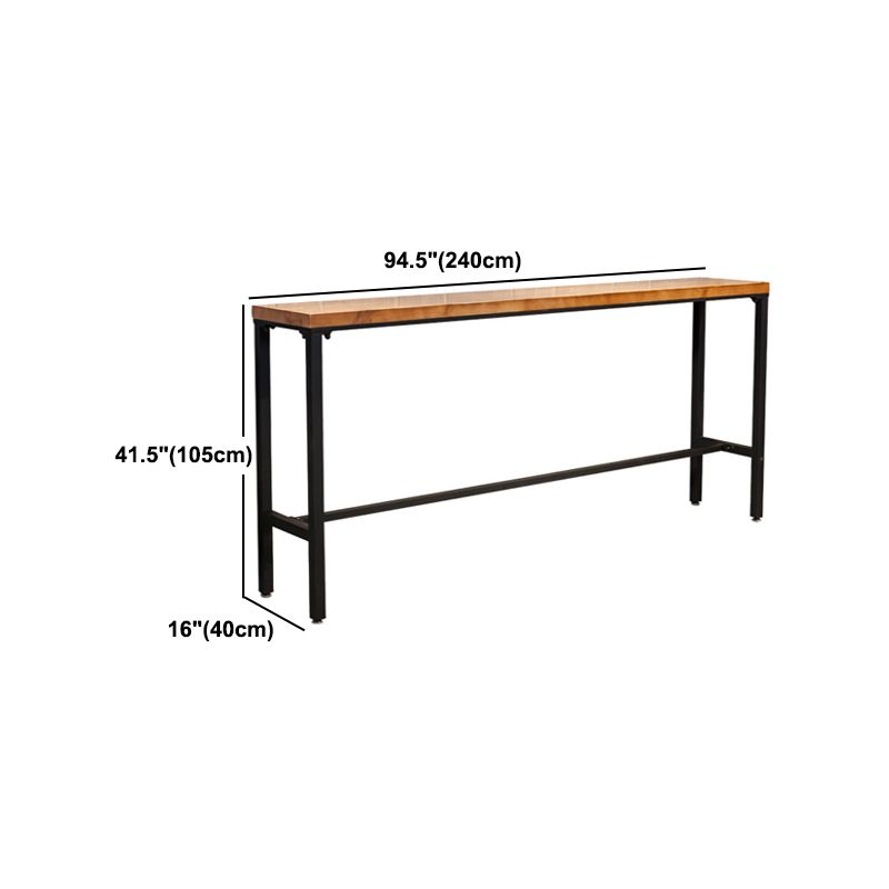 1/4/7 Pieces Modern Rectangular Bar Table Set Wooden Counter Table with High Stools