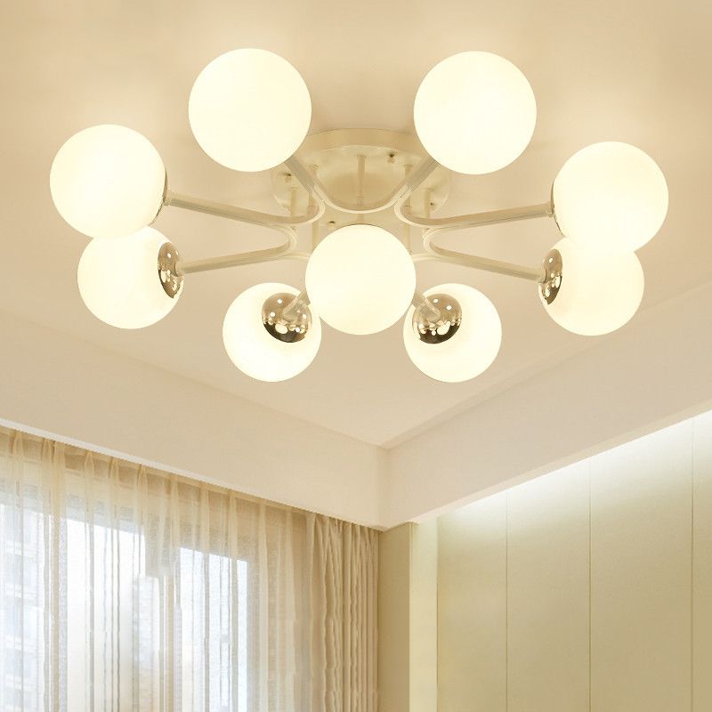 Glass Ball Shape Flush Ceiling Light Modern Multi Lights Flush Light Fixtures