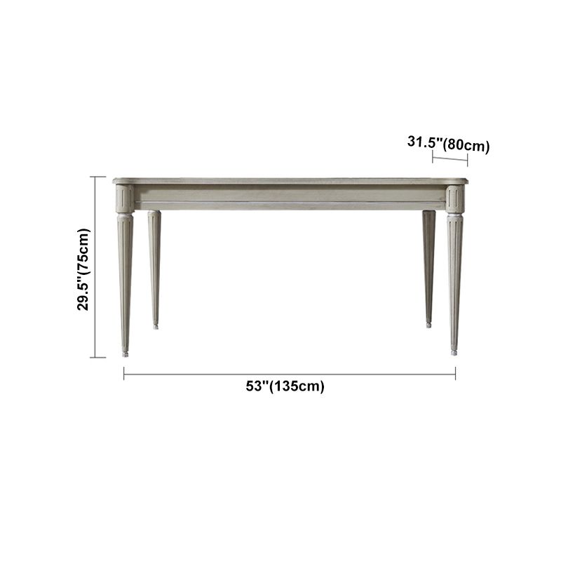Traditional Luxury Dining Table Rectangle Solid Wood Dining Table with 4 Legs