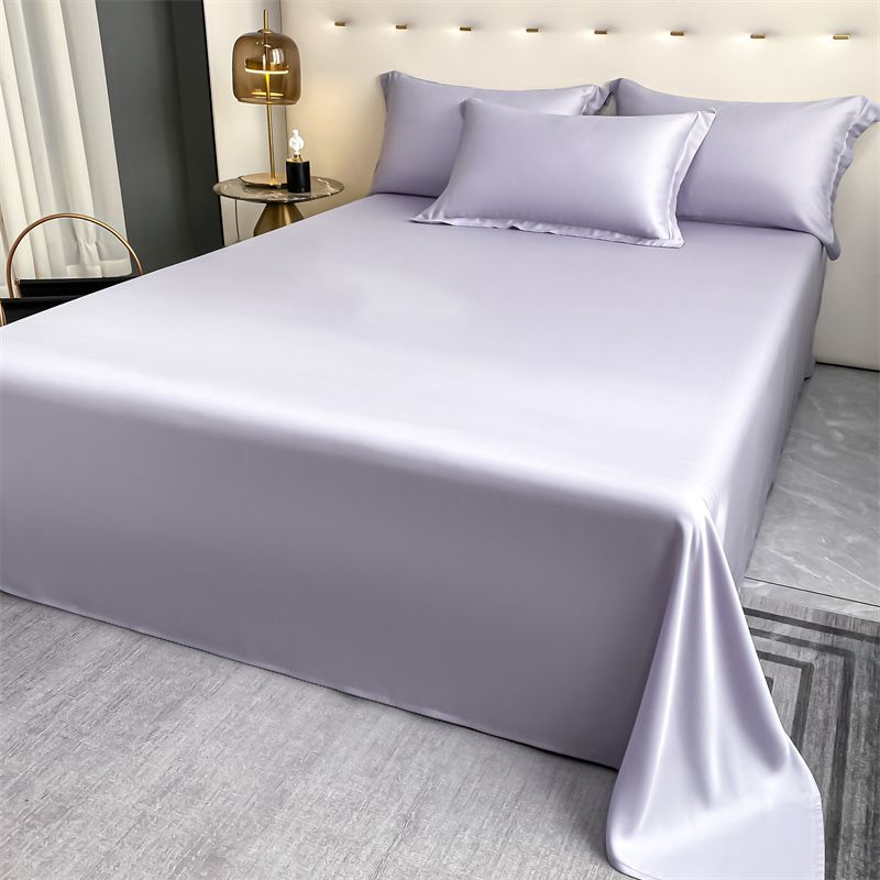 Bed Sheet Fabric Solid Color Silk Skin-friendly Bed Sheet Set