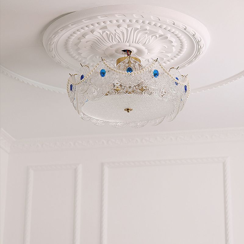5-Lights Modern Style Flush Mount Glass Ceiling Light for Living Room