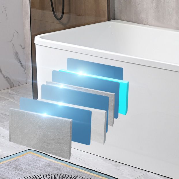 Back to Wall Soaking Bathtub Modern Rectangular Antique Finish Bath Tub