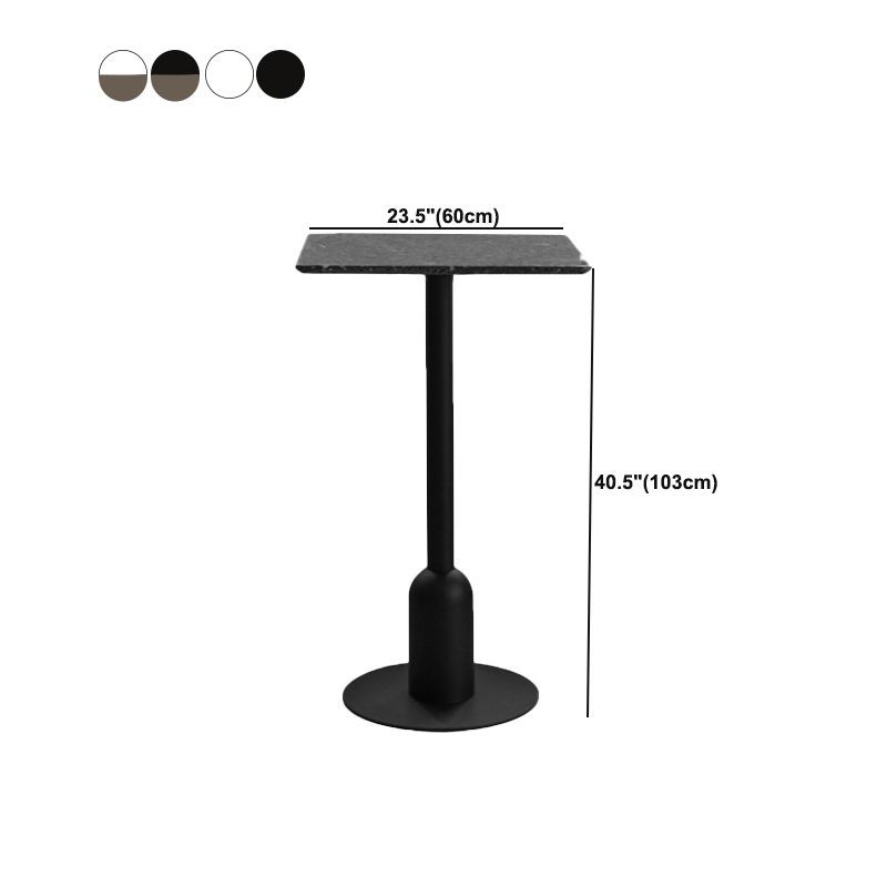 Industrial Bar Dining Table Fixed Bistro Bar Height Cocktail Table with Metal Base