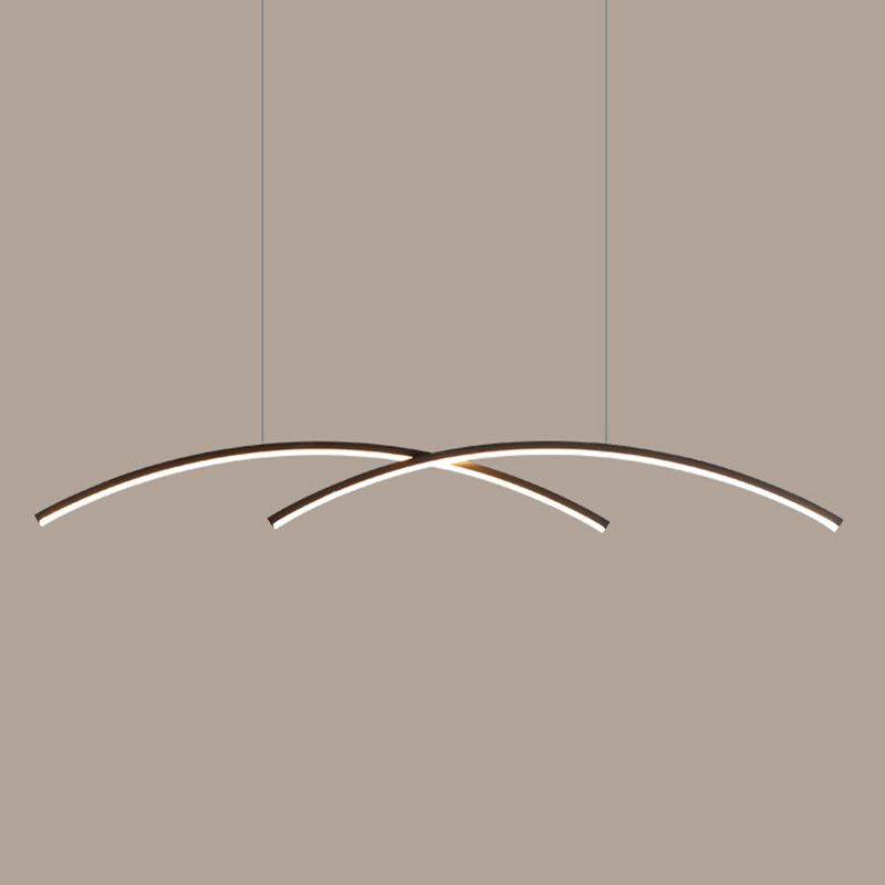 Linear 2 - Light LED Kitchen Island Fixture Iron Pendant Ceiling in Black / Gold