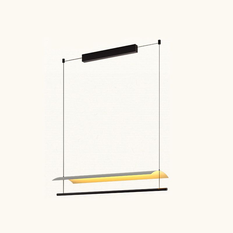 Retrase Black Island Light Modern Metal Led Island Colgante para sala de estar