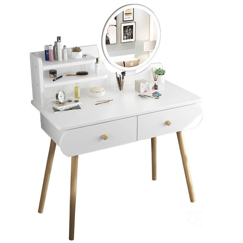 Modern Makeup Vanity Desk with Mirror and Storage Shelves 47.25" for Bedroom