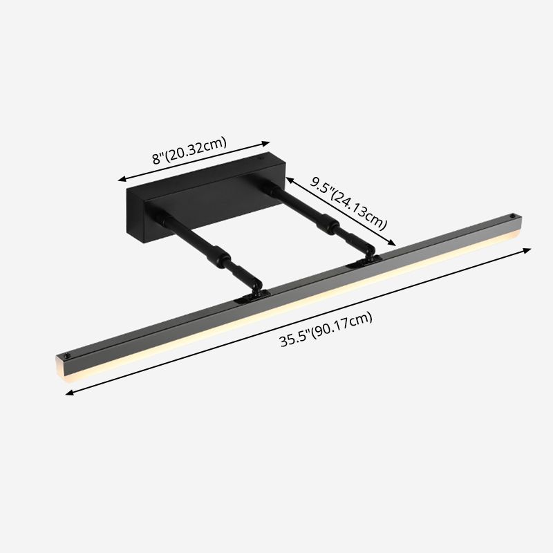 Strip Bathroom Sconce Light Fixture Metal LED Contemporary Wall Mount Light Fixture