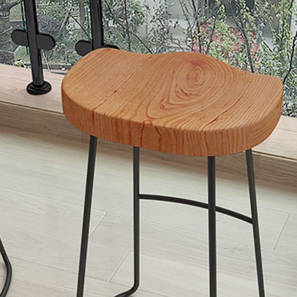 Contemporary Barstool Contoured Seat Bar Stool with Footrest