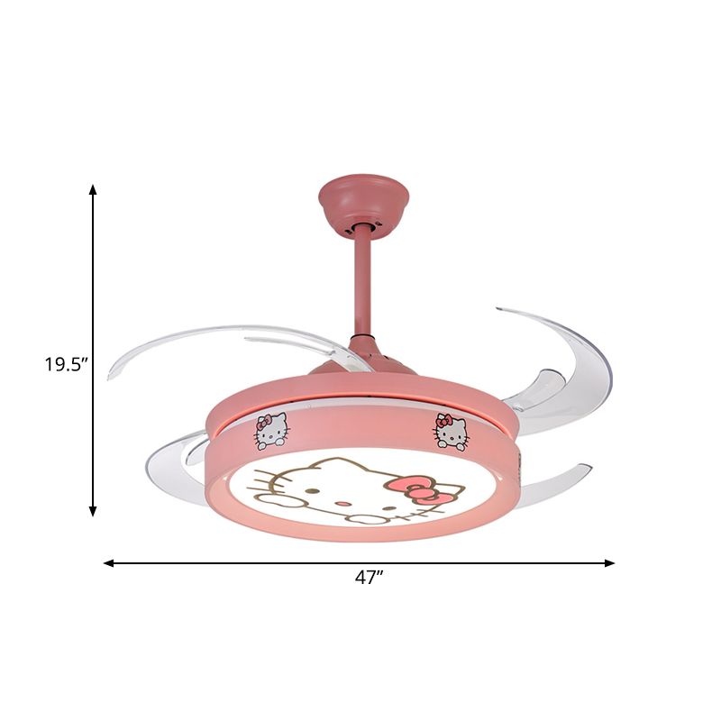 47 "W Circle Posting Techo ventilador Lámpara de estar de metal LEAM LED SEMI MONTINUACIÓN LED MONTINUA