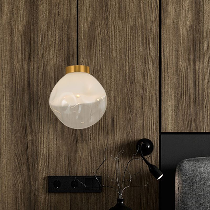 Glas unregelmäßige Form Pendelleuchte Küche Esszimmer 1 Kopf moderne Suspension Licht in Weiß