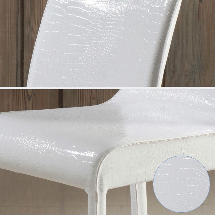 Chaise d'appoint en cuir pour restaurant contemporain Chaise de salle à manger à dossier solide (Ensemble de 2)