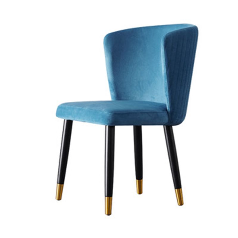 Glam Style Armless Side Chairs Wooden Chair with Wood Legs for Kitchen