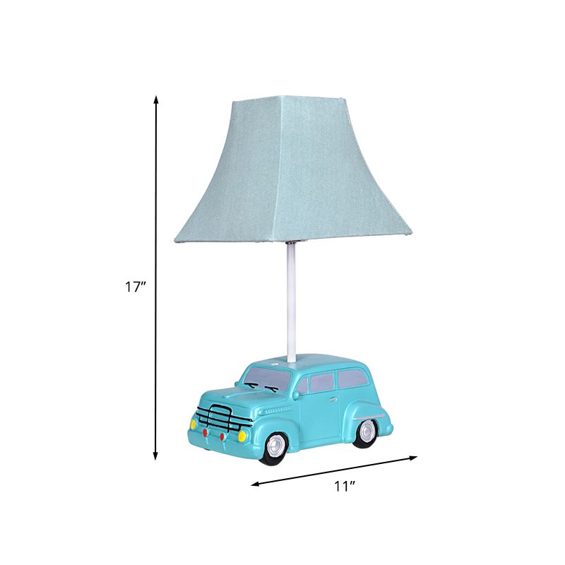 Nursery Nursery Nursery Light Light Blue Desk lampada con tonalità in tessuto a campana e base di resina per auto