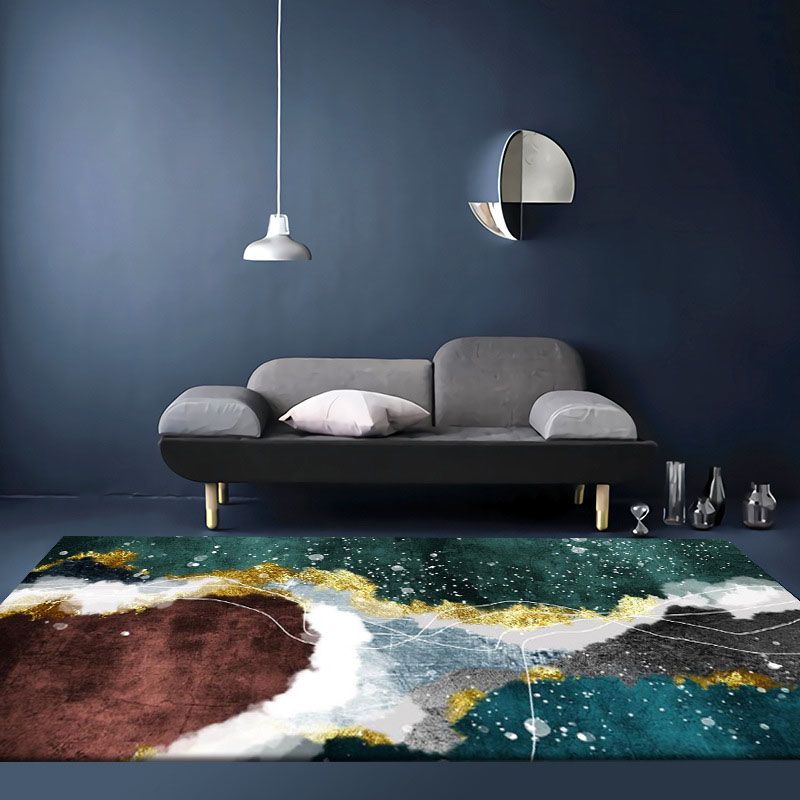 Modern Carpet Polyester Artistic Pattern Rug Non-Slip Backing Indoor Rug for Home Decoration