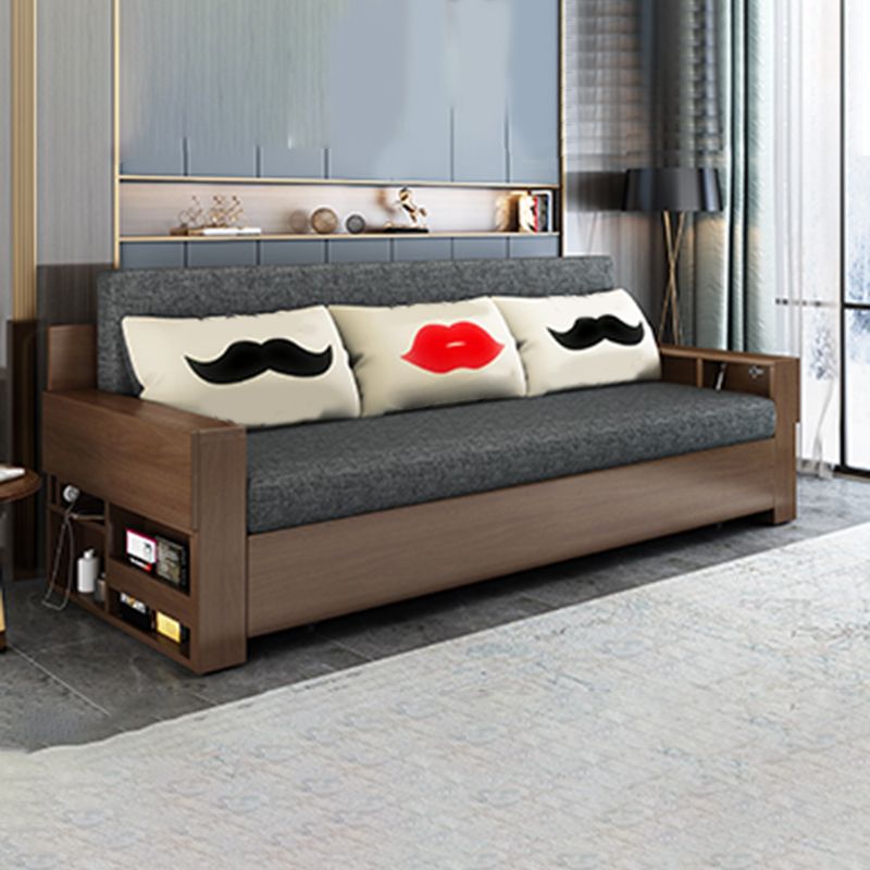 30" Wide Contemporary Sleeper Sofa Futon Gray Storage Sleeper Sofa