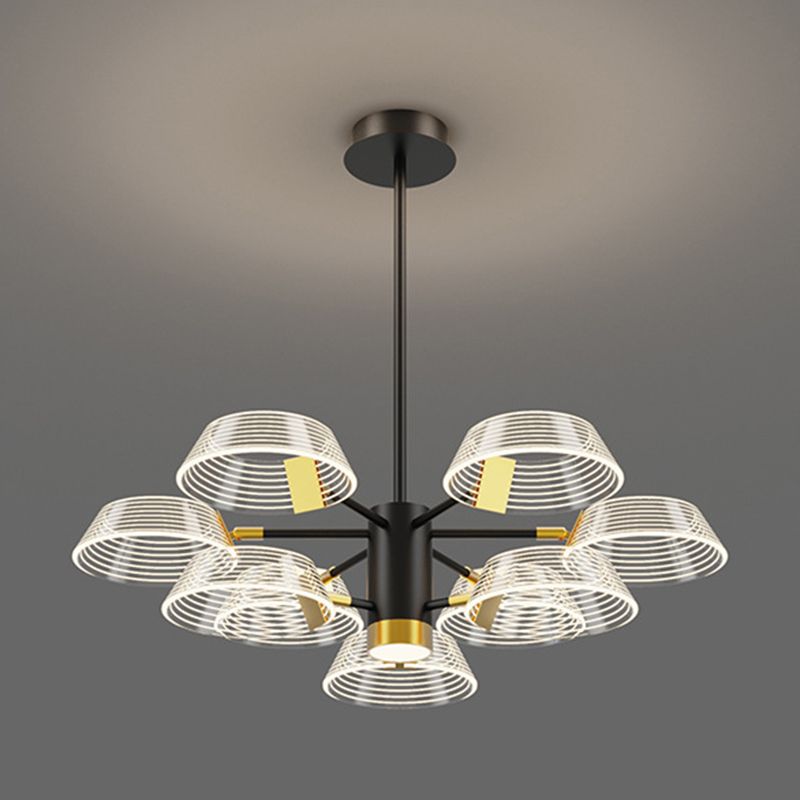 Lámpara de colgación de múltiples luces de metal de estilo moderno estilo del tambor para dormitorio