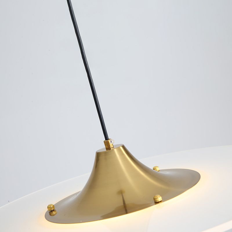 Gouden ronde vorm led hanglamp moderne minimalistische acrylhanglamp voor woonkamer