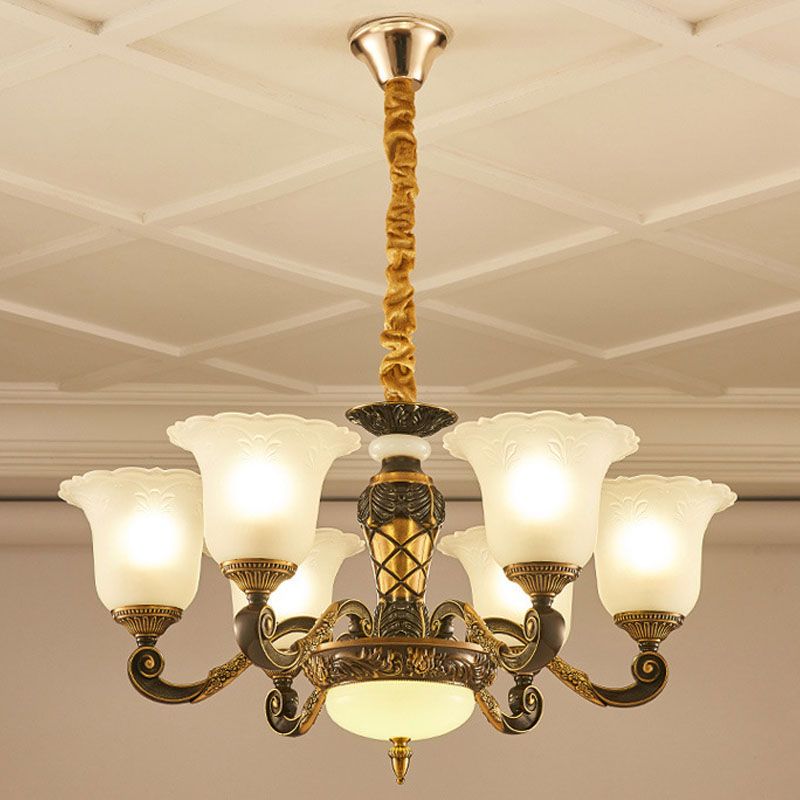 Iluminación de la lámpara de campana simplicidad con esmalte de vidrio acanalado