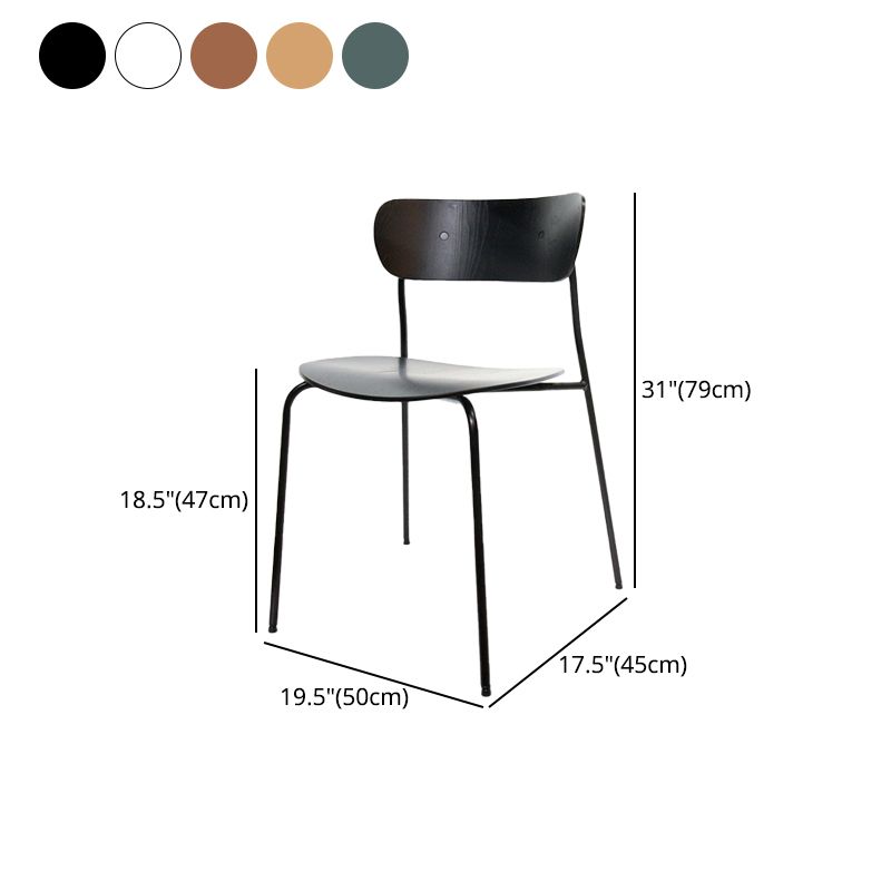 Silla industrial sin brazos para interiores y exteriores, silla de comedor con respaldo abierto de metal