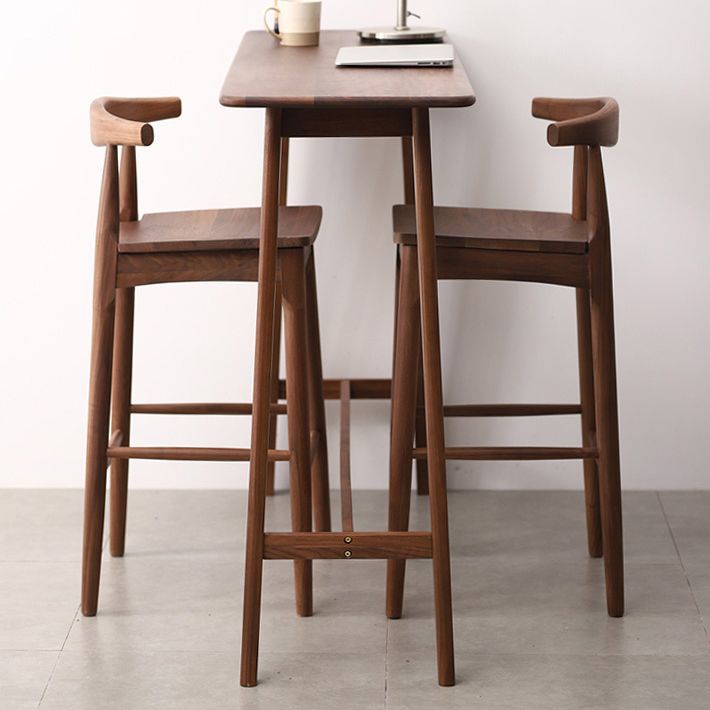 Solid Wood Bar Table Modern Rectangle Bar Table for Dining Room