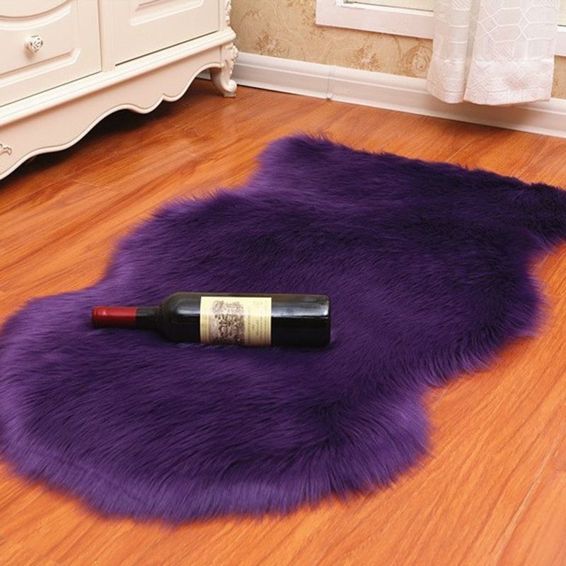 Multi-Color Solid Color Rug Fuzzy Casual Indoor Rug Anti-Slip Backing Pet Friendly Washable Area Carpet for Bedroom