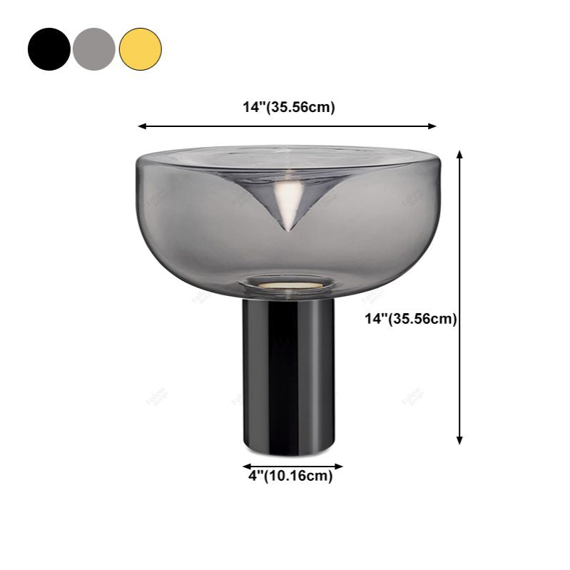 Bowl Night Table Lamps Modern Style Glass 1 Light Table Lamp for Living Room