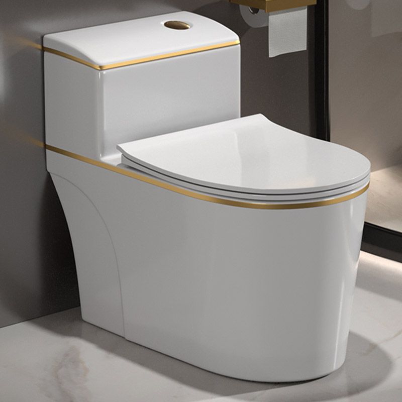 Traditional All-In-One Toilet Bowl Siphon Jet Toilet with Soft-Close Seat for Bathroom