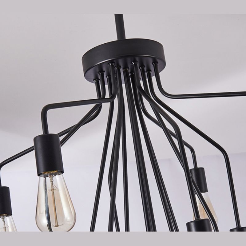 Luz de lámpara de araña expuesta iluminación colgante de metal industrial para restaurante