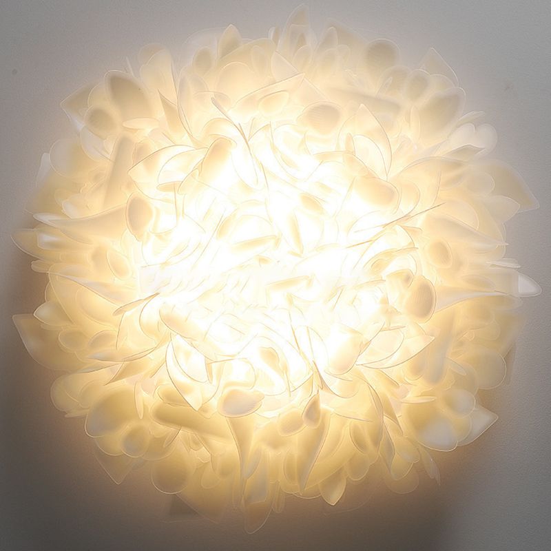 Modern Ceiling Lamp Creative LED Flush Mount Light Fixture with Plastic Shade for Bedroom