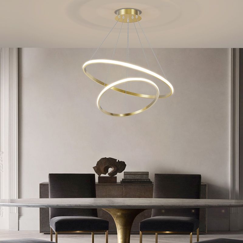 Light Luxury Modern Simple Style LED Pendant Chandelier Light for Bedroom Living Room Dining Room