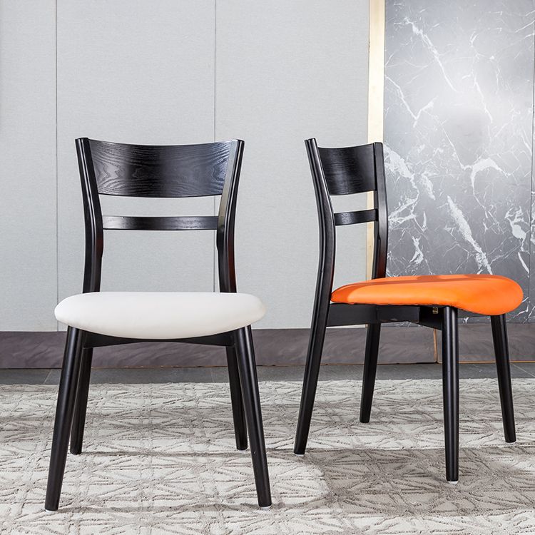 Industrial Home Open Back Chair Matte Finish Wood Dining Chair