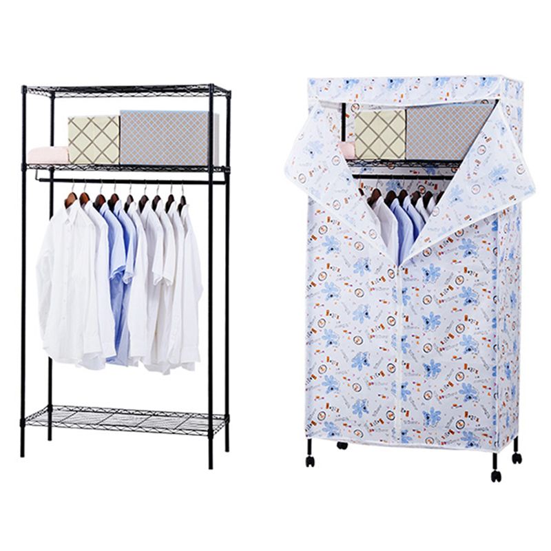 Contemporary Style Wardrobe Metal Adjustable Shelves Wardrobe Closet