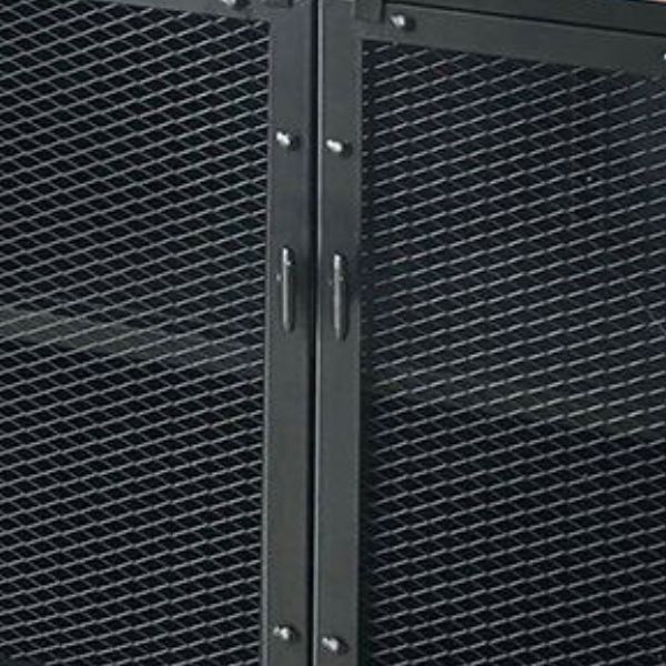 29.5" Tall Metal Accent Cabinet Industrial 2 - Door Chest with Wood Top