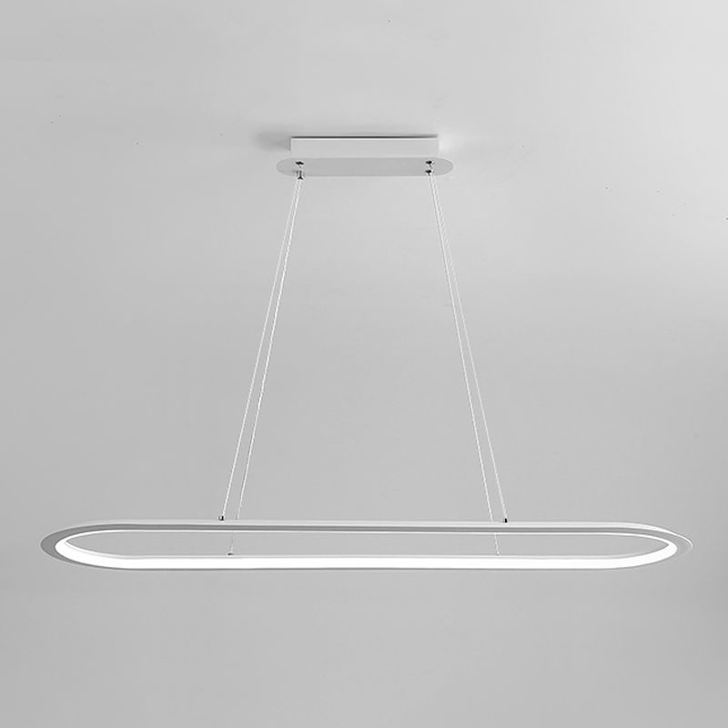 1 Light Oval Island Lights Contemporary Metal Island Lighting Ideas for Kitchen