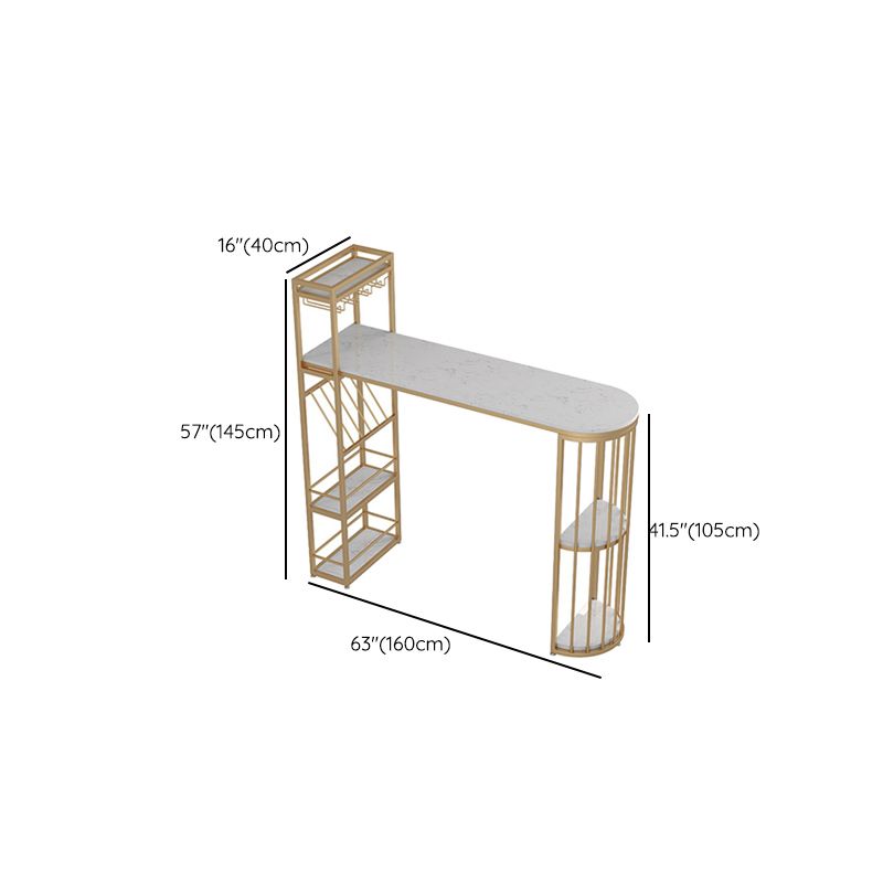 Glam Style Rectangle Bar Table 1/2/3 Pieces Bar Table Set for Home