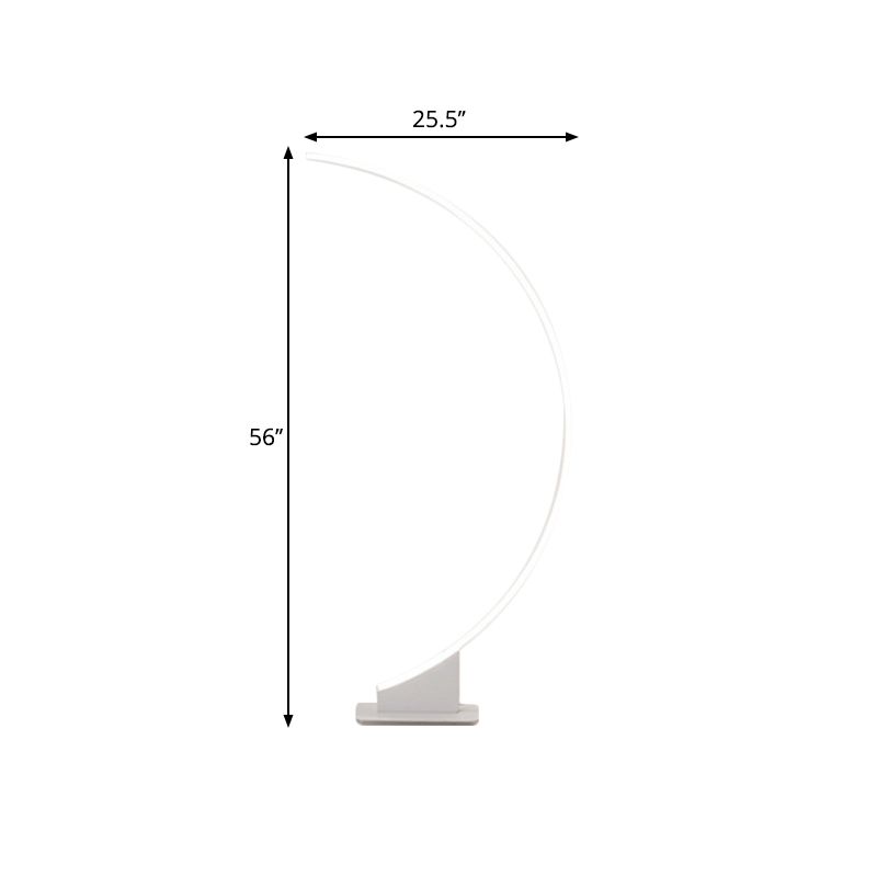BLANCA/CAFÉ Arch Lámpara de lámpara Minimalista Led Metal Iluminación de pie en luz cálida/blanca para dormitorio