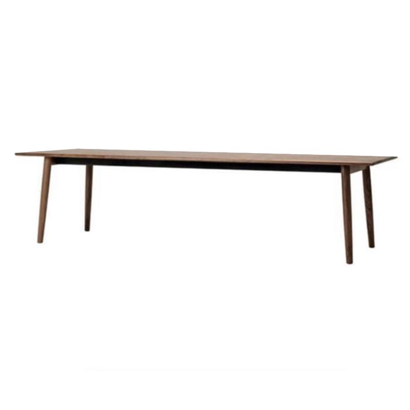 Rectangle Modern Dining Table Solid Wood Fixed Table for Restaurant