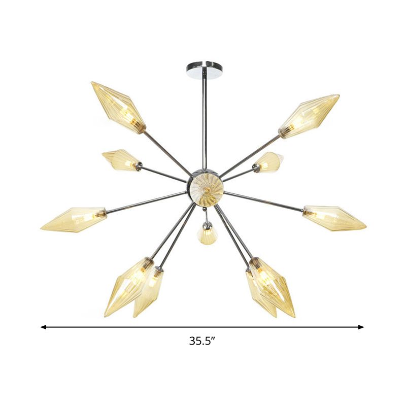 Modernismo lámpara de lámpara cónica de lámpara de lámpara 12 bombillas lámpara de suspensión de techo de dormitorio