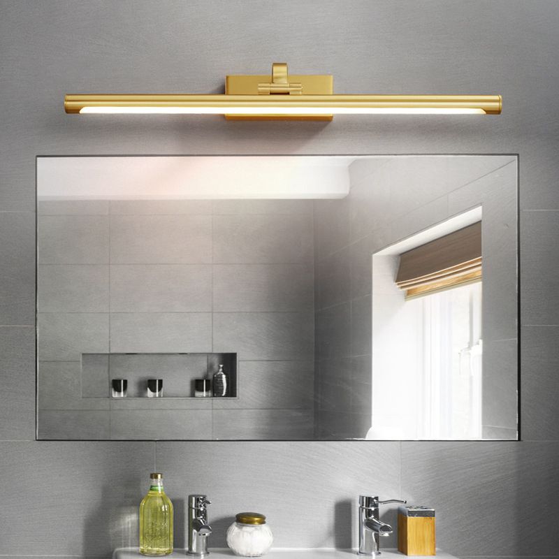 Gold Mirror Front Light Modern LED Vanity Light with Acrylic Shade for Bathroom