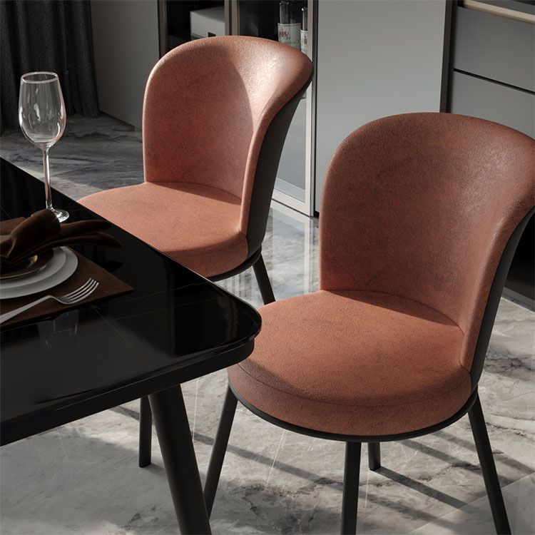 Contemporary Leathaire Restaurant Arm Chair Matte Finish Open Dining Chair