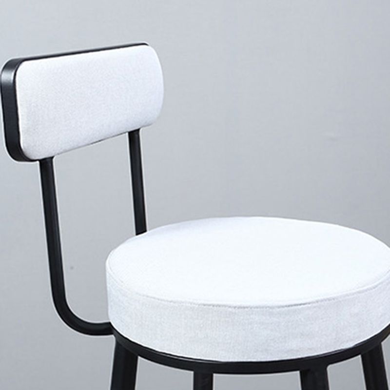 Industrial Metal Barstool Faux Leather Cushion Low Back Counter Stool with Legs for Home