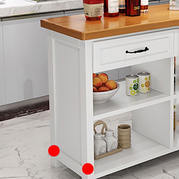 Dining Room Kitchen Island Table Modern Prep Table with Open Storage