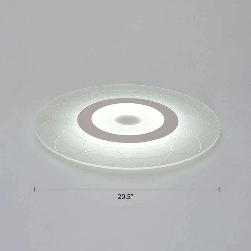 Witte ultradunne inbouwplafondlamp Minimalisme Acryl LED-inbouwlamp met bloemmotief