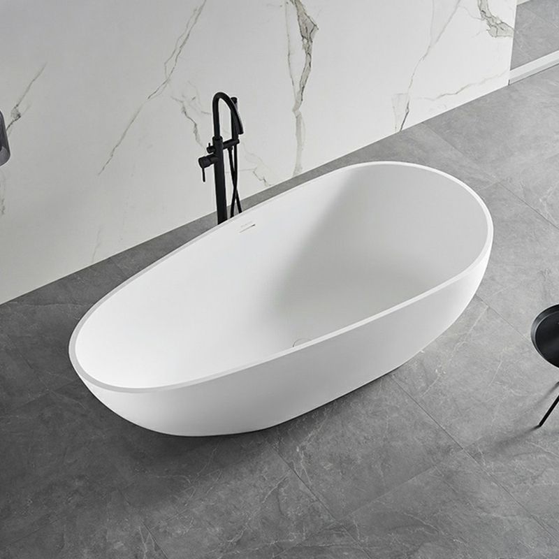 Modern Stone Soaking Bath White Freestanding Bathtub for Bathroom