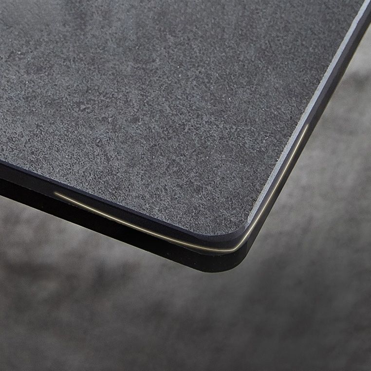 Mesa de comedor estándar negra industrial, mesa de comedor rectangular de piedra sinterizada para cocina
