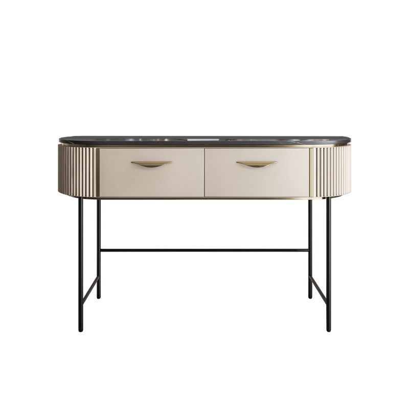 Modern 31.49 " H 2-Drawer Dressing Table Slate Top Vanity Stool