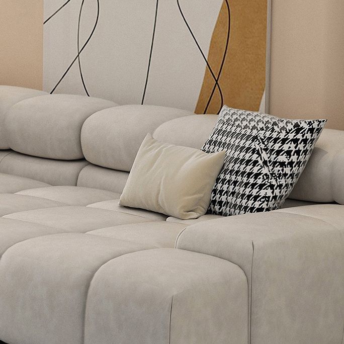 Scandinavian Sectional Sofa with Tigh Back and Square Arm for Living Room