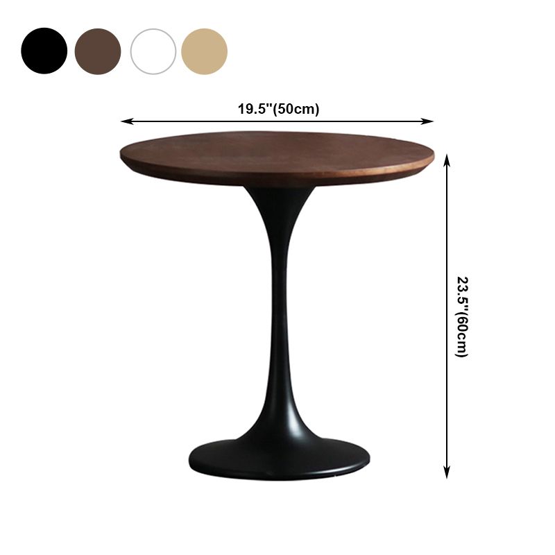 Pedestal redondo Mesa de comedor informal Mesa fija con madera maciza